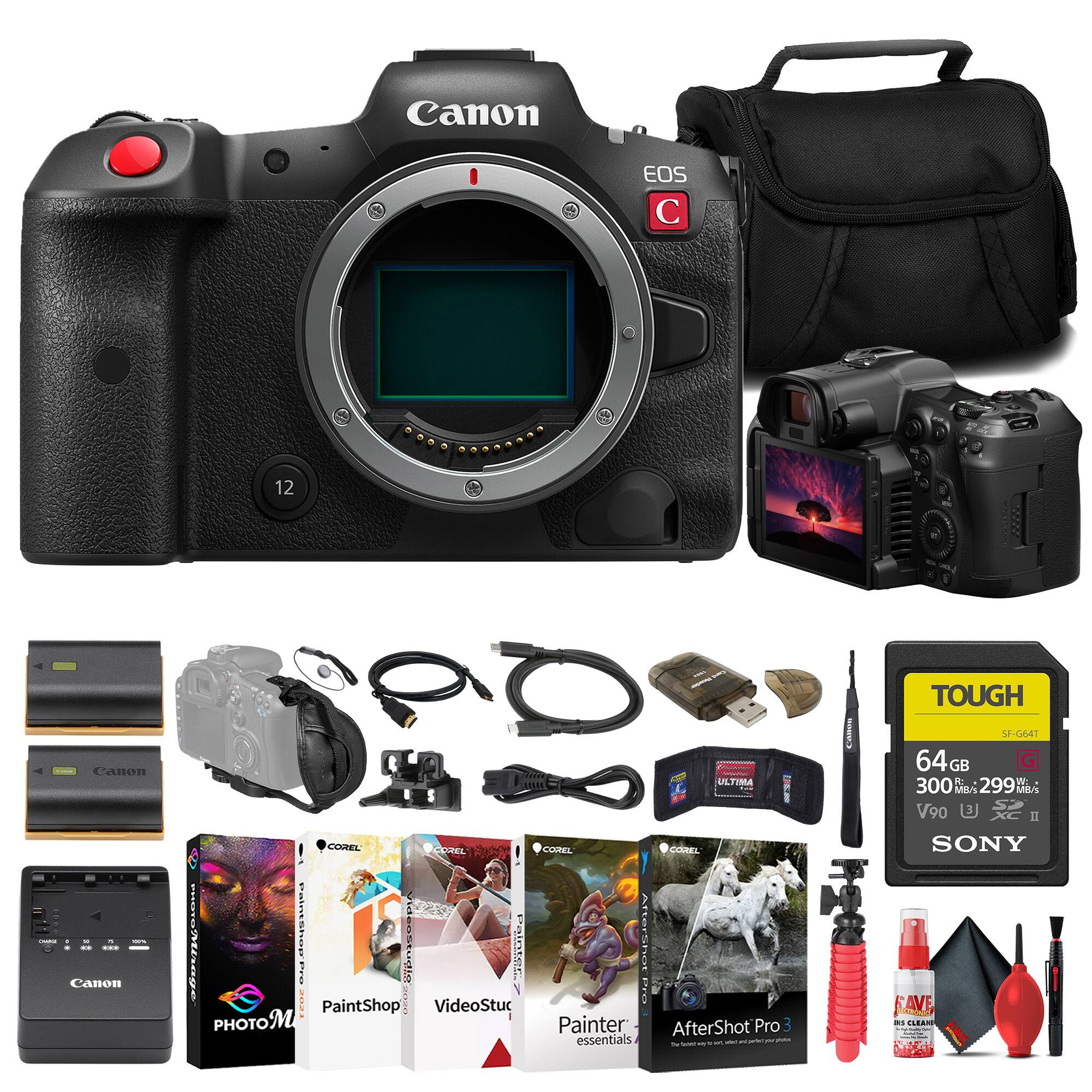 Canon - EOS R5 C Mirrorless Cinema Camera + 64GB TOUGH Card + Bag + Charger + More (International Model)