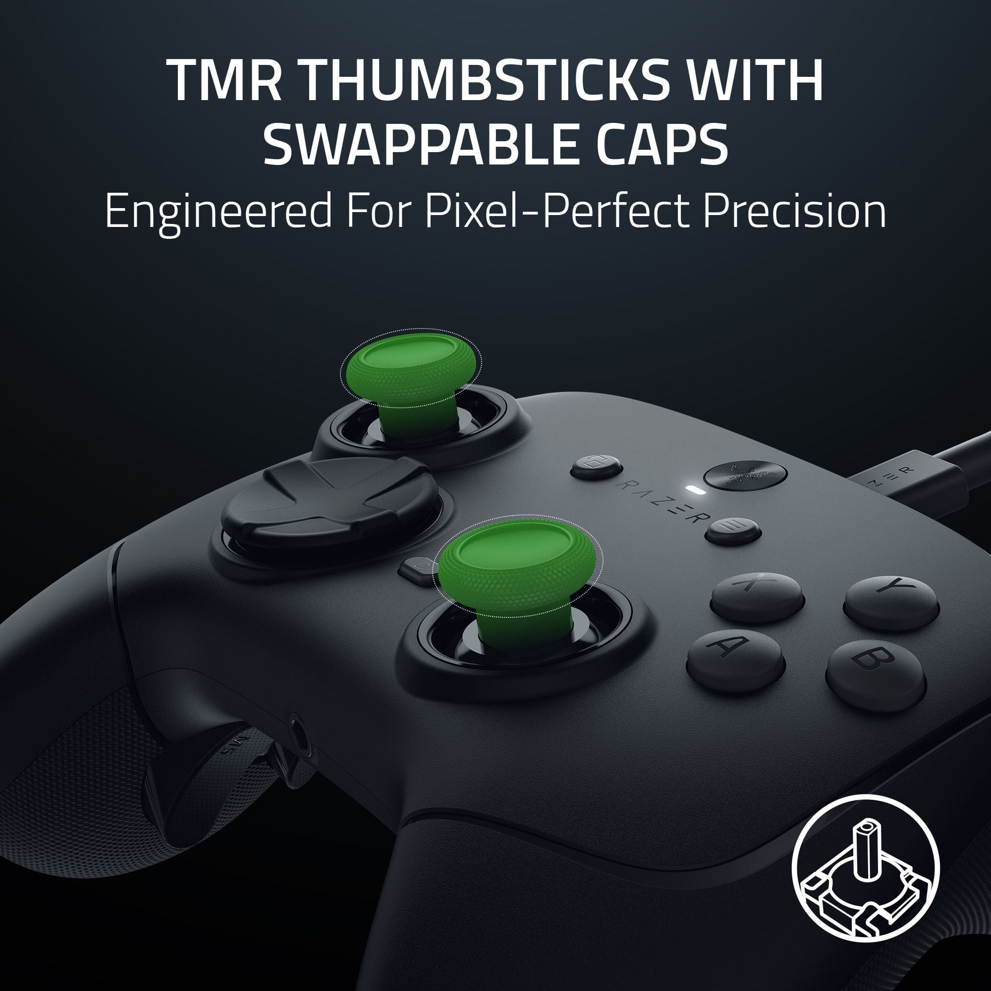 TMR THUMBSTICKS WITH SWAPPABLE CAPS Engineered For Pixel-Perfect Precision