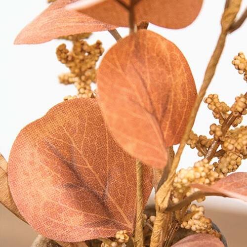 Left. BreeBe - Woodbury Grass & Eucalyptus Pick - 9" - Orange.