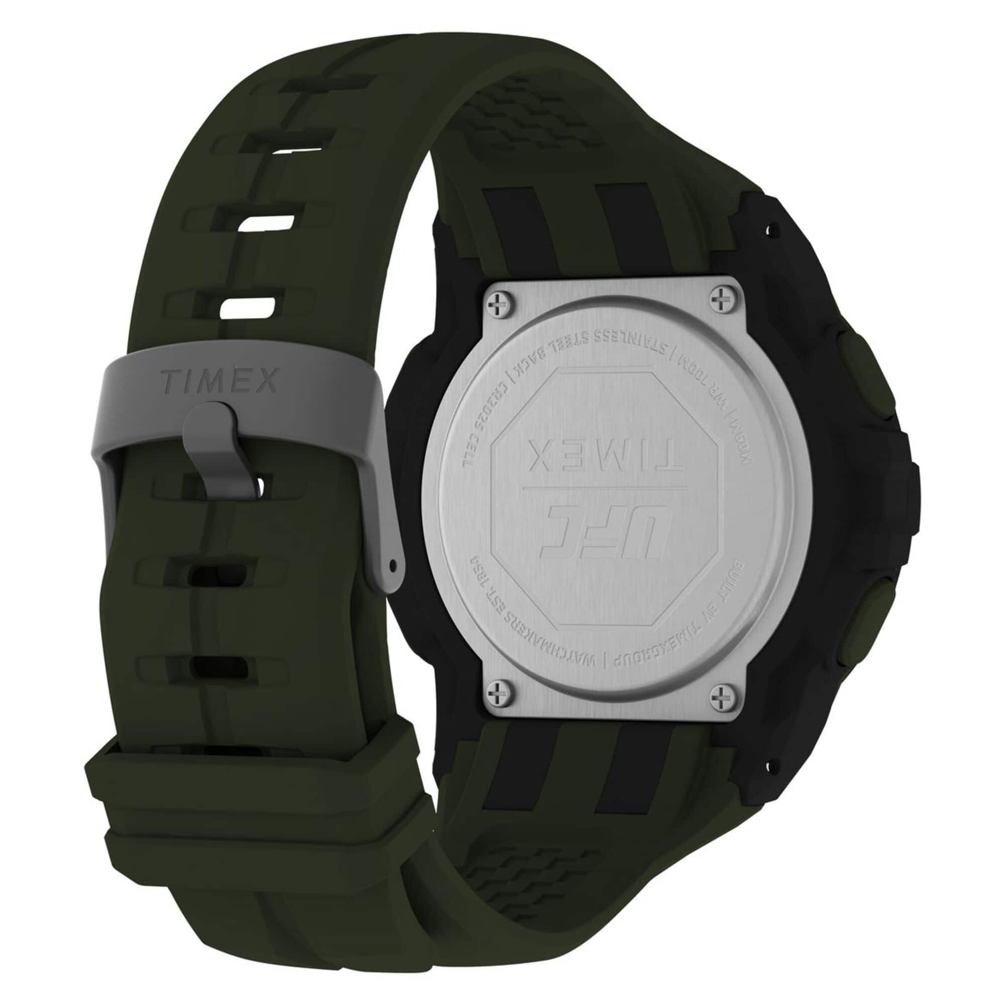 Best Buy Timex Men's UFC Rush 52mm Watch Green Strap Digital Dial Case