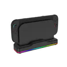 Front. Biogenik - RGB Dual Fan Cooling Stand with USB Passthrough for Nintendo Switch 2 - Black.