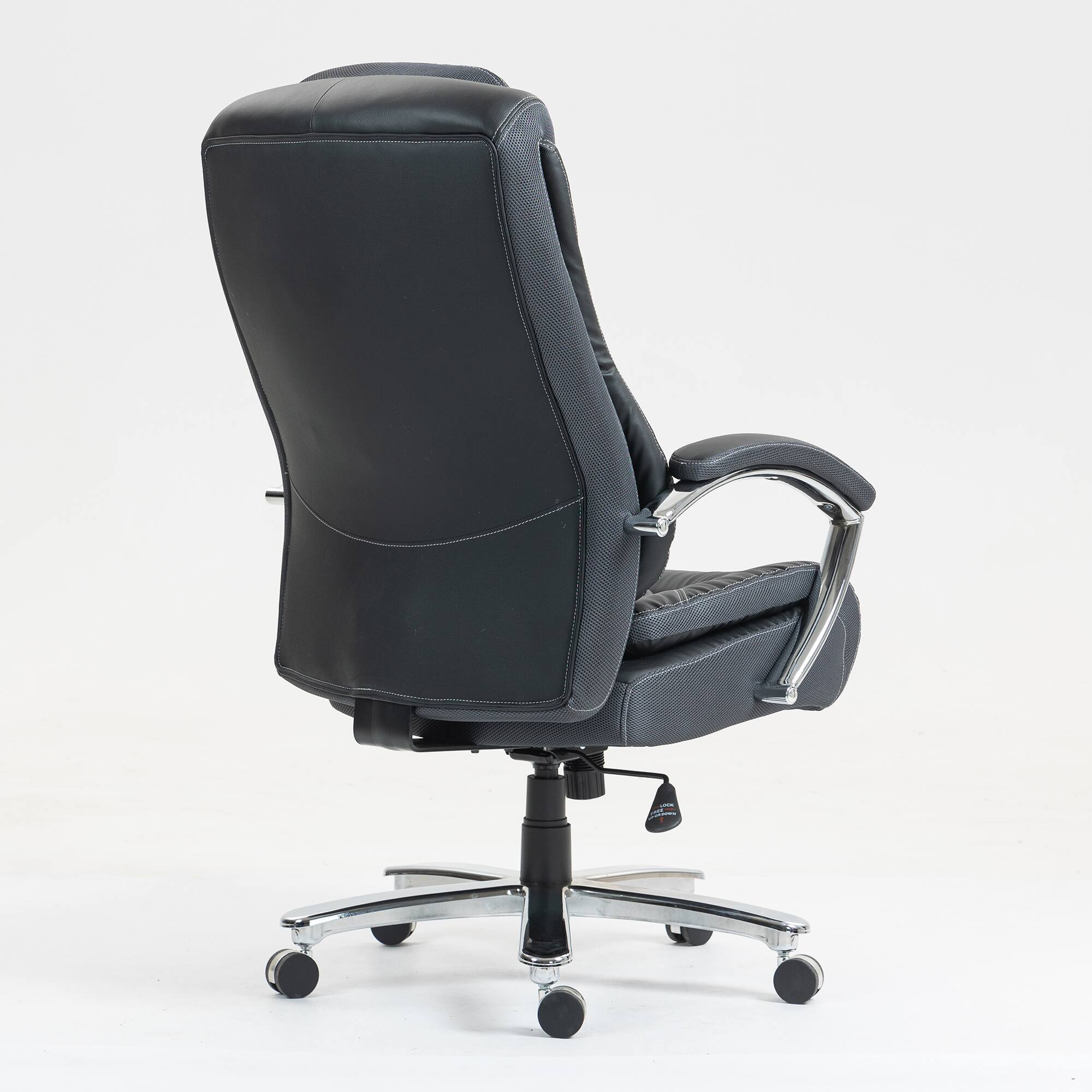 Alt View 1. PexFix - Big and Tall Executive Office Chair, 400 lb. Capacity with S-Curve Lumbar Support for Desk Work - Black.