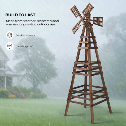 Winado 3 Layers 6.6FT Wooden Windmill Backyard Garden Decoration