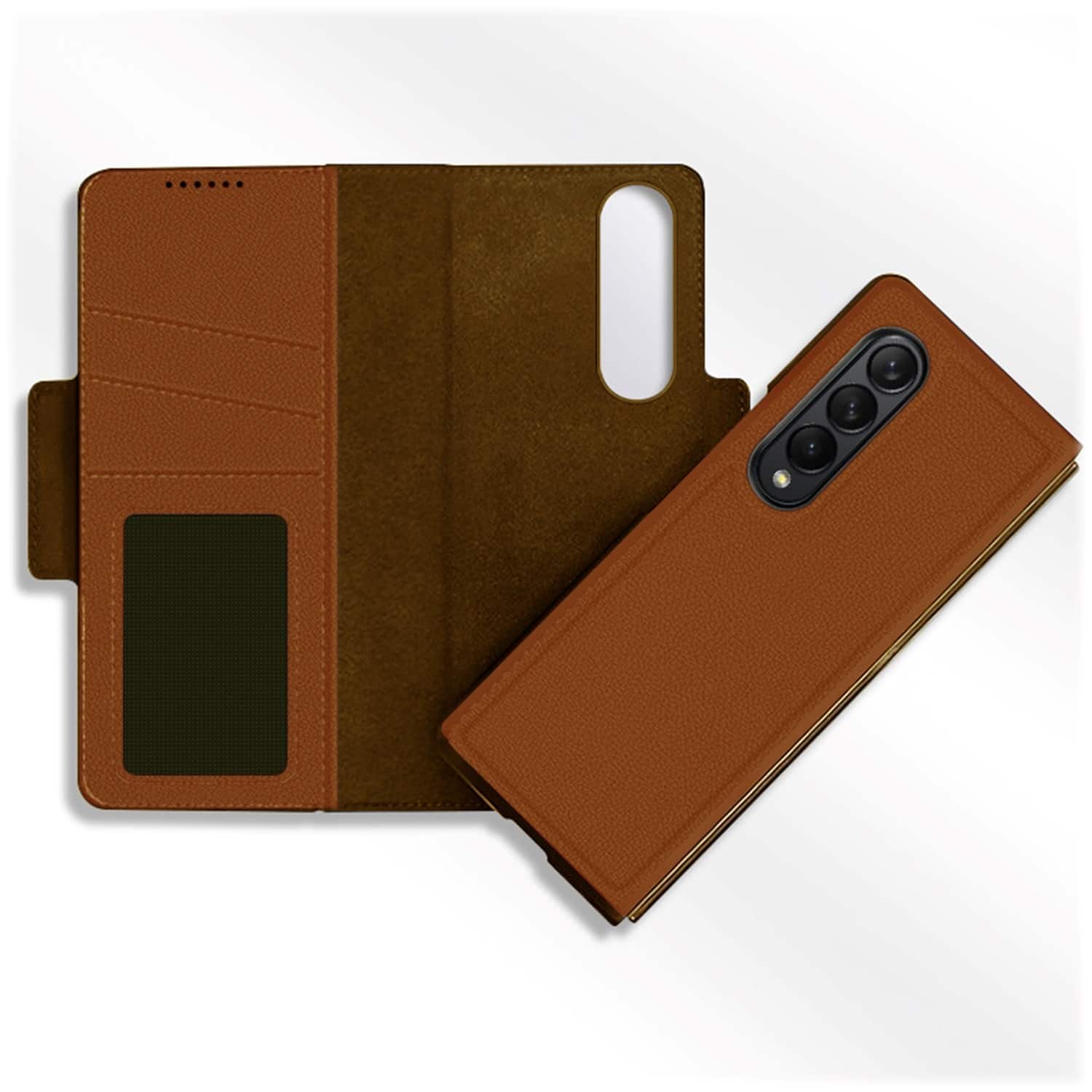 Alt View 14. SaharaCase - Folio Wallet Case for Samsung Galaxy Z Fold4 - Brown.