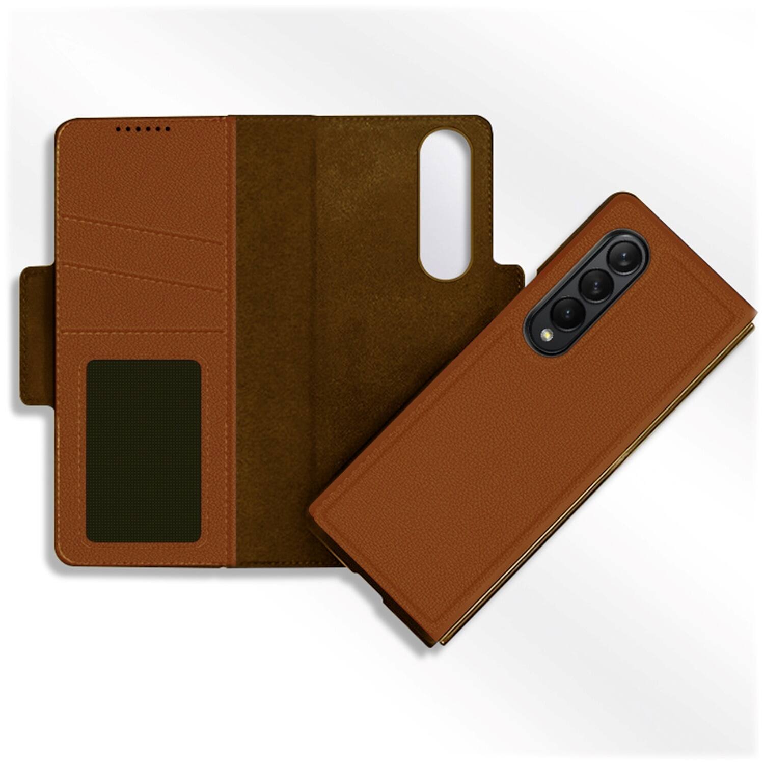 Alt View 14. SaharaCase - Folio Wallet Case for Samsung Galaxy Z Fold4 - Brown.