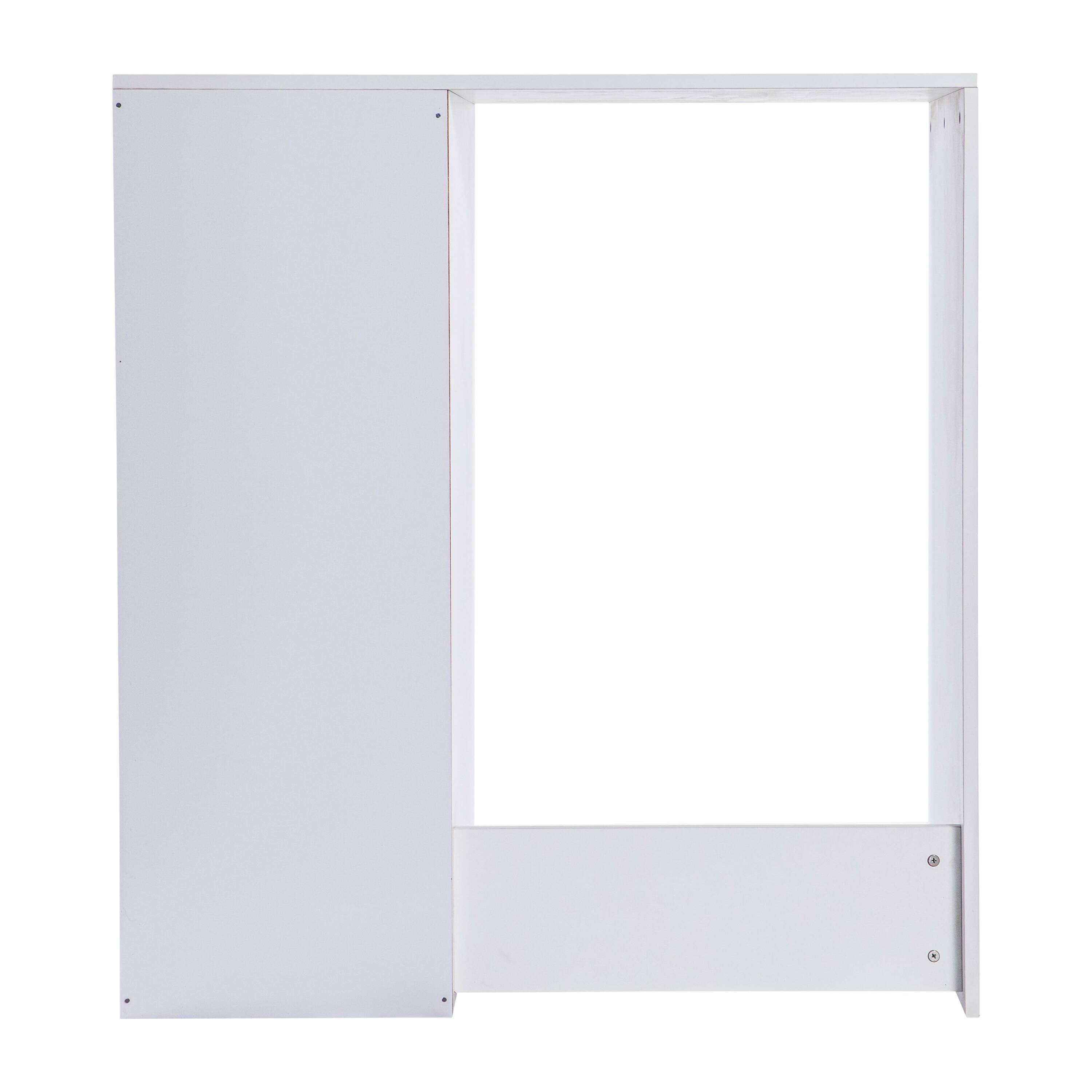 Alt View 5. Emma + Oliver - Freesia Mini Fridge Overshelf with Dual Side Cubbies - White.