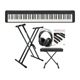 Casio - CDP-S160 88-Key Digital Piano (Black) Bundle with Stand and Accessories