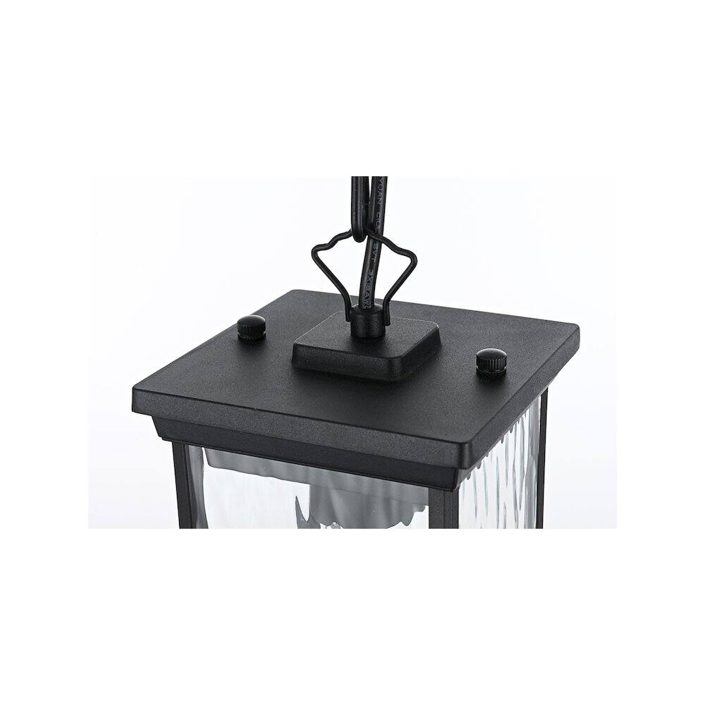Alt View 4. Elegant Lighting - Mascher 7 inch Outdoor Pendant in Black - Black.