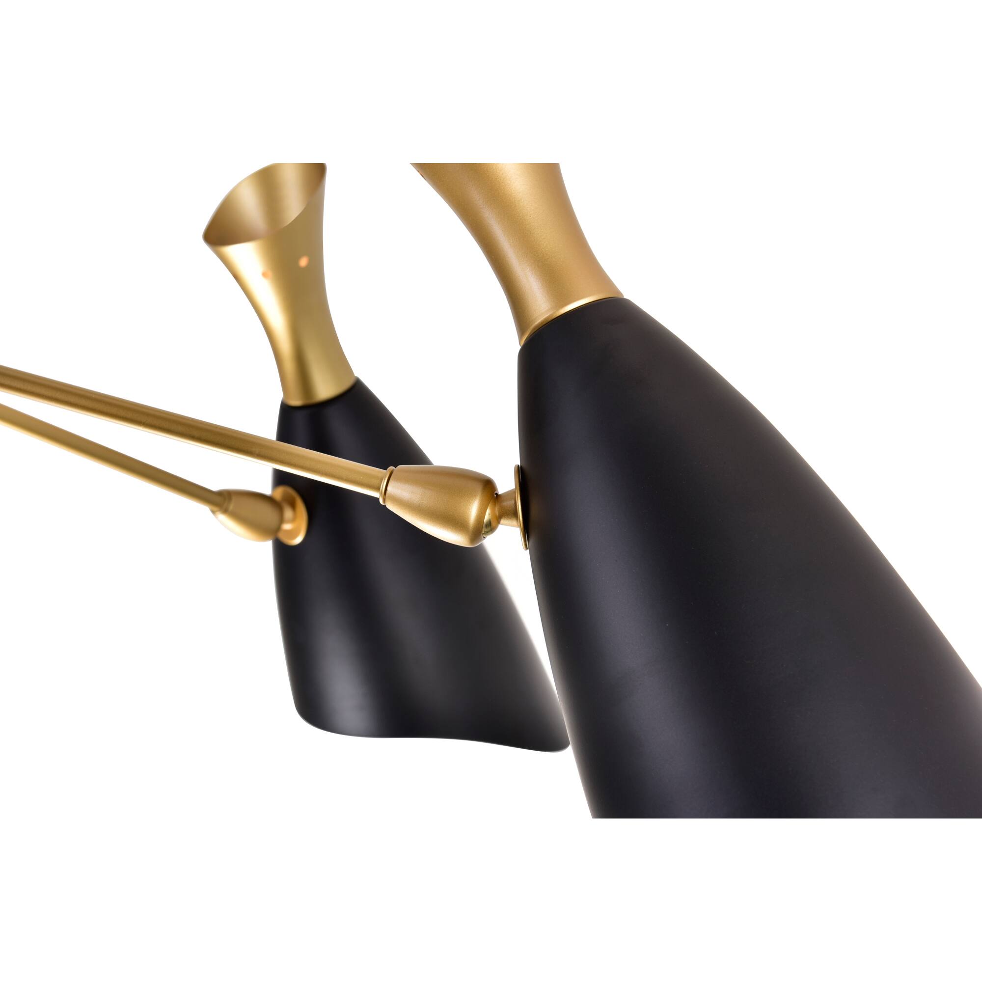 Left. CWI Lighting - Rolin 12 Light Down Chandelier With Matte Black & Satin Gold Finish - Matte Black & Satin Gold.