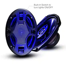 SDX - 6"x9" 4-Way Car Speaker with LED Lights - Black