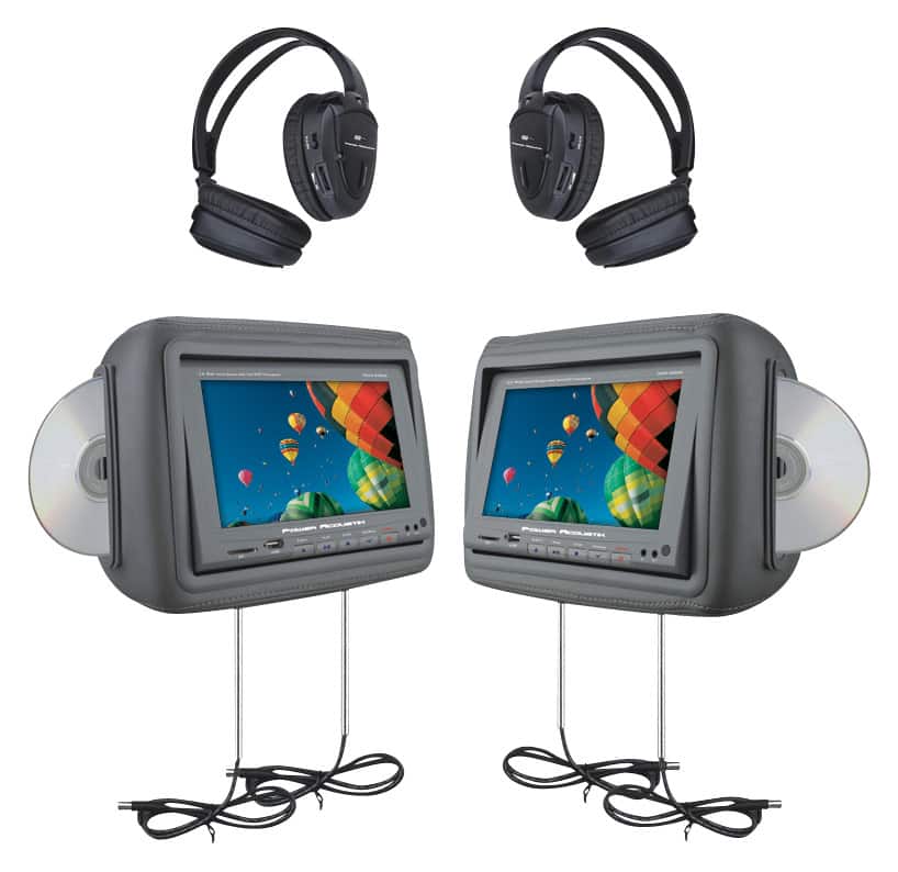 Front. Power Acoustik - Car DVD Player - 16:9 - Dark Gray.