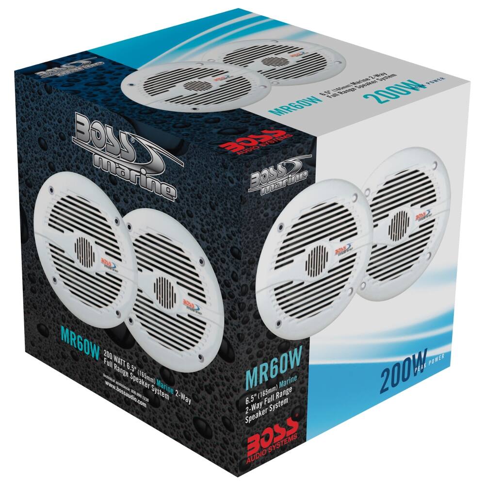 Alt View 15. BOSS Audio - Marine 6-1/2" 2-Way Marine Speakers with Polypropylene Woofer Cones (Pair) - White.