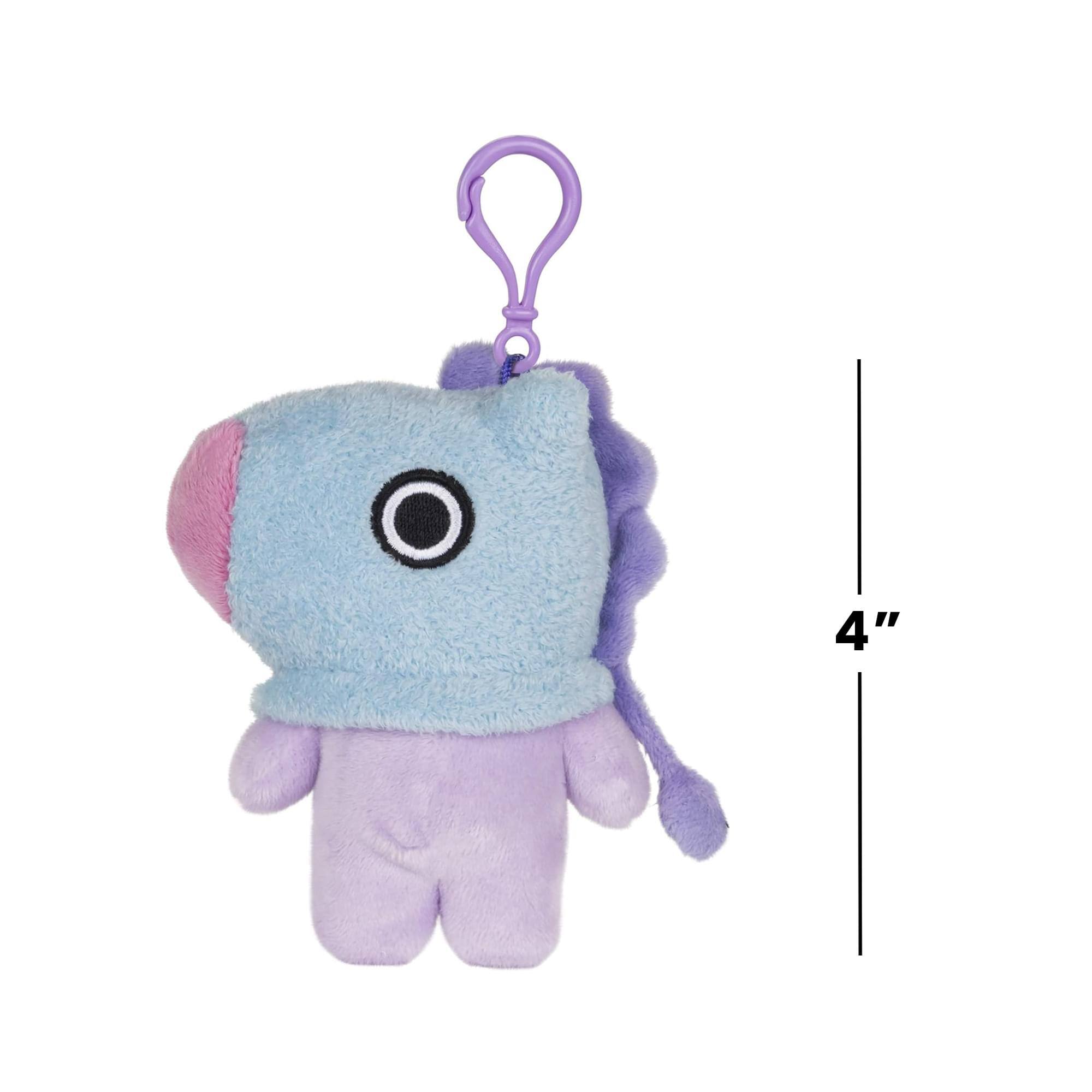 Alt View 4. Gund - Line Friends BT21 4 Inch Plush Backpack Clip | Mang - Purple.