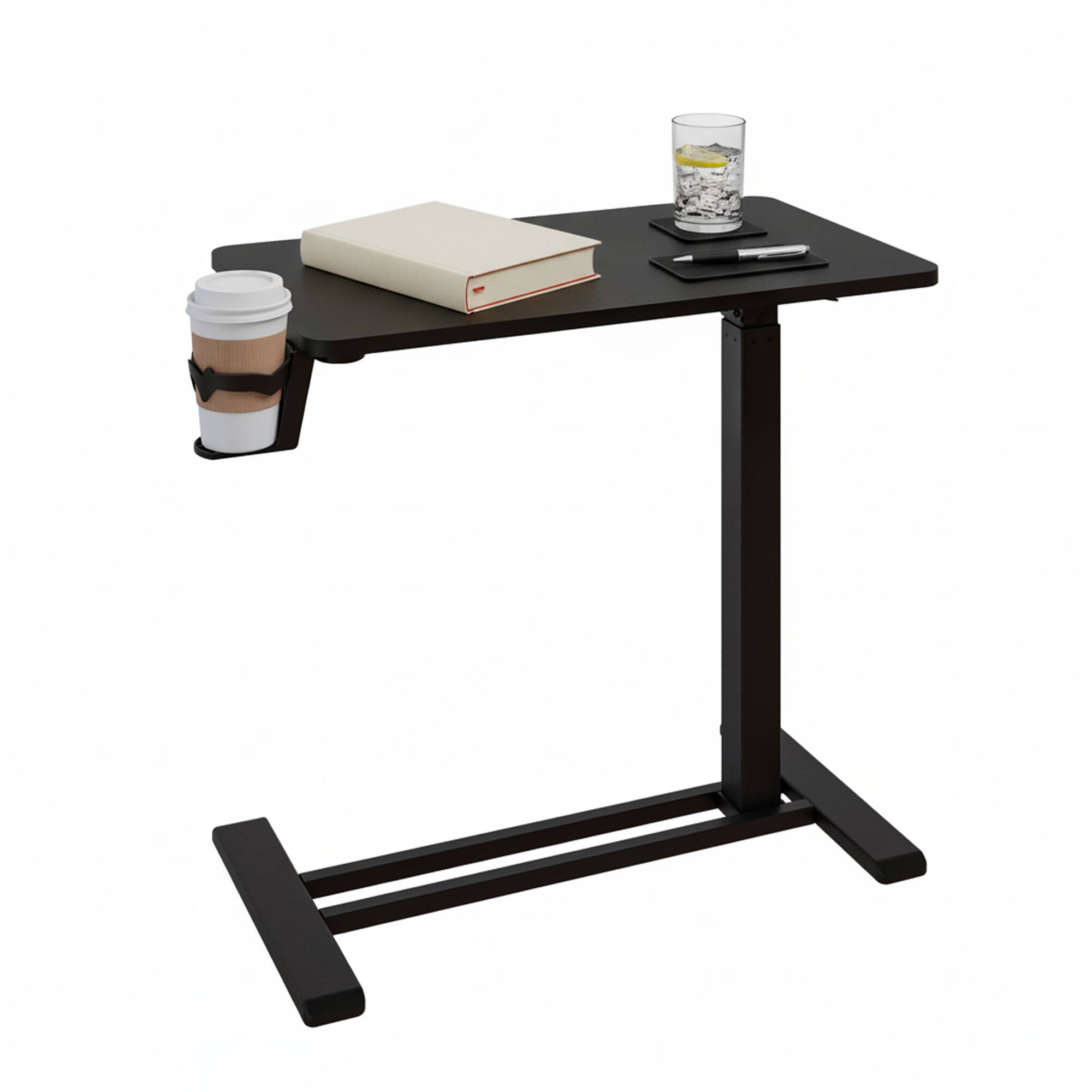 Angle. FlexiSpot - H7 Mobile Workstation and Overbed Table with Gas Lift - 32x18 - Black.