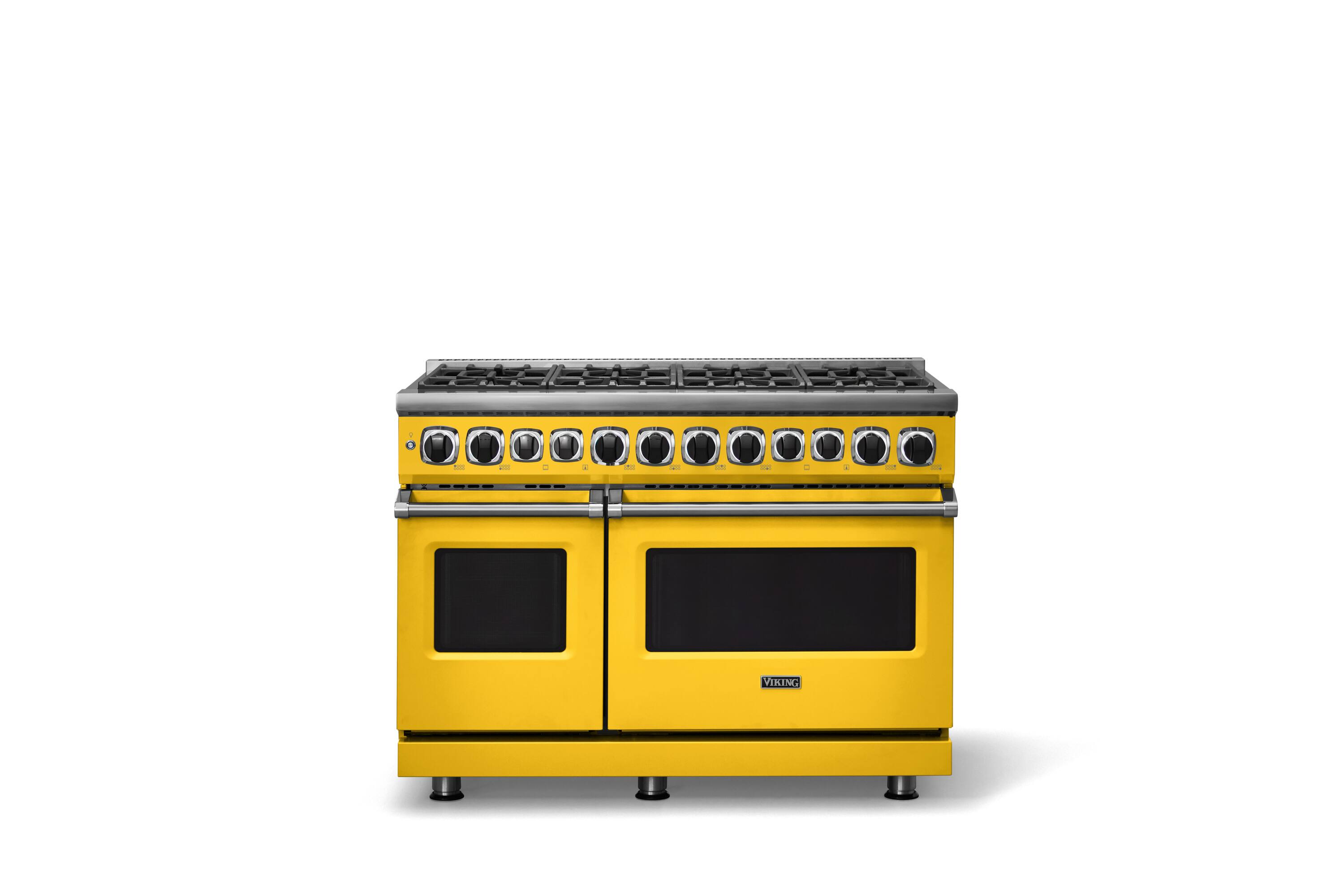 Alt View 4. Viking - 48 in. Wide 8 Burner Dual Fuel Sealed Burner Range-LP - Daffodil.