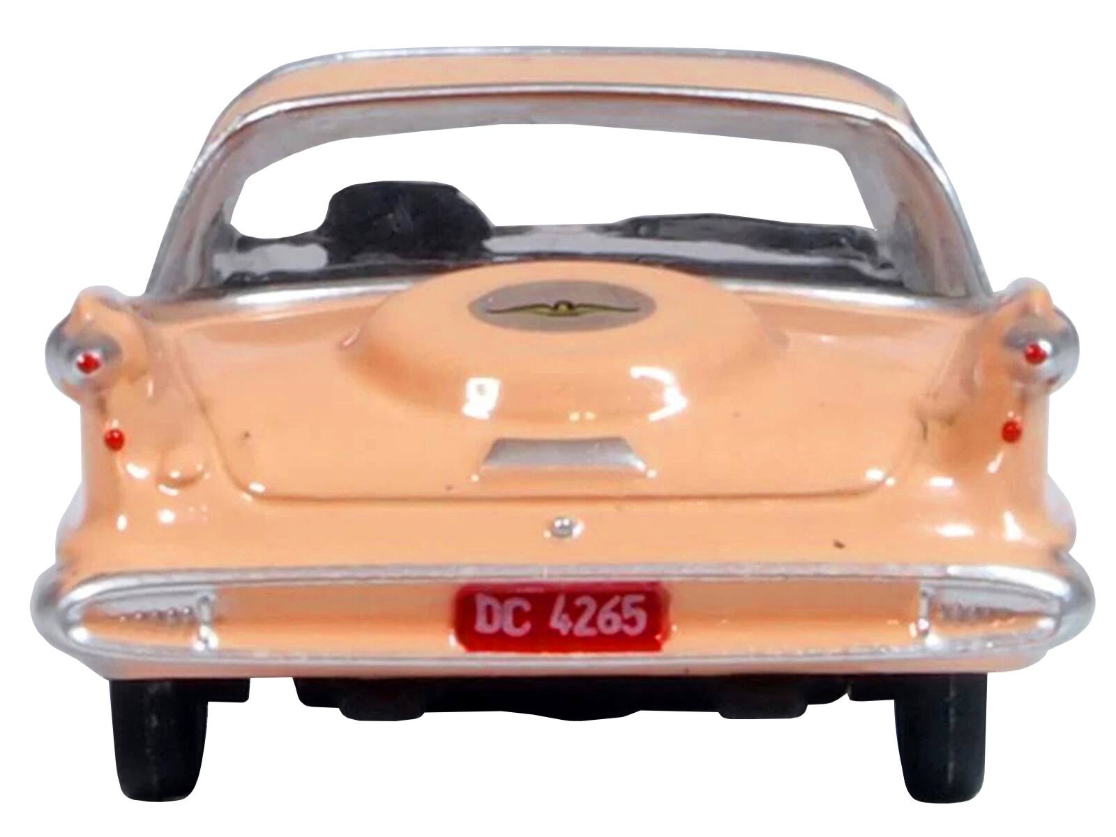 Back. Oxford Diecast - 1959 Chrysler Imperial Crown 2 Door Hardtop Persian Pink with White Top 1/87 (HO) Scale - Pink With White.