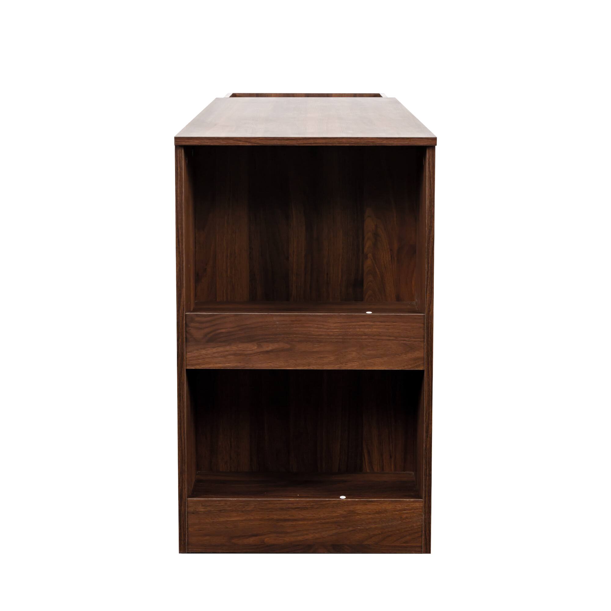 Alt View 8. Tiramisubest - Computer Desk with Drawers,Modern Corner Home Office storage with extendable table,Study Writing Desk Workstation - Walnut.