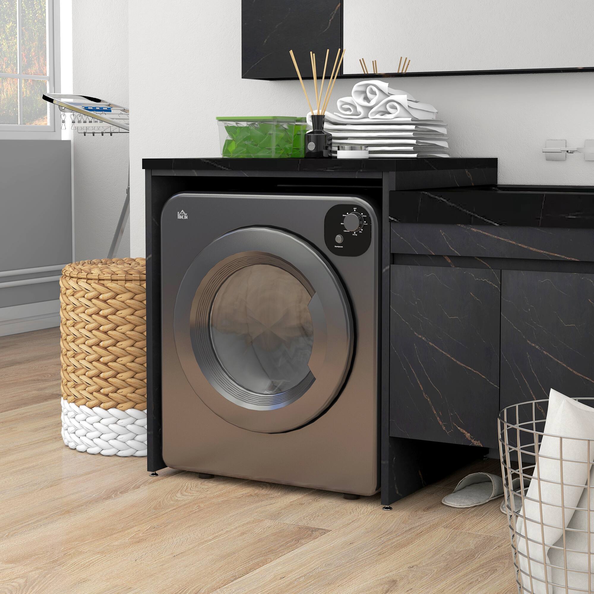 Alt View 4. Tiramisubest - Compact 3.2 cu.ft Front Load Electric Dryer with Intelligent Drying, 1300W, Stainless Steel Drum - Grey.