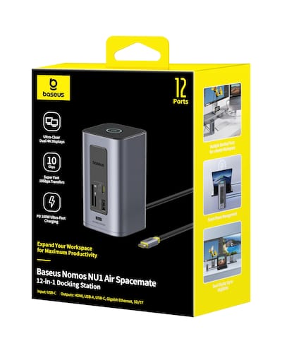 Baseus Nomos Win Air 12 in 1 USB C Laptop Docking Station with Baseus Nomos Win Air 12 in 1 USB C Laptop Docking Station with