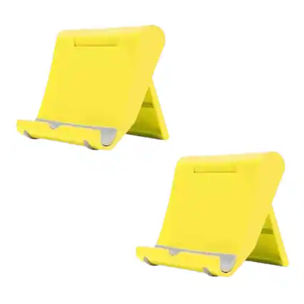 Front. Stock Preferred - 2-Pack Universal Foldable Cell Phone Stand Holder Yellow - Yellow.