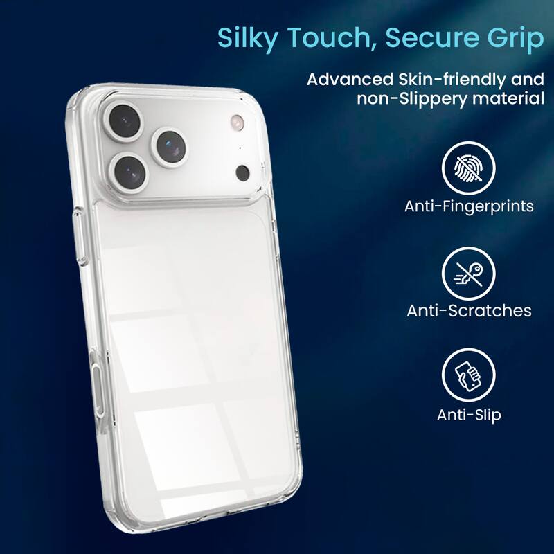 Silky Touch, Secure Grip

Advanced Skin-friendly and non-Slippery material

Anti-Fingerprints

Anti-Scratches

Anti-Slip