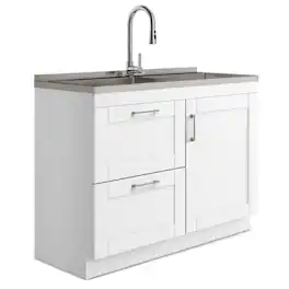 Modern Wide Shaker All-in-One 46-inch Utility Sink & Cabinet