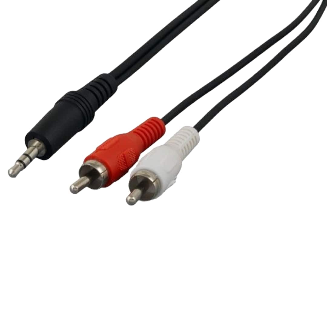 Sanoxy - 50ft 3.5mm Stereo Male to 2 RCA Male Audio Cable - Black