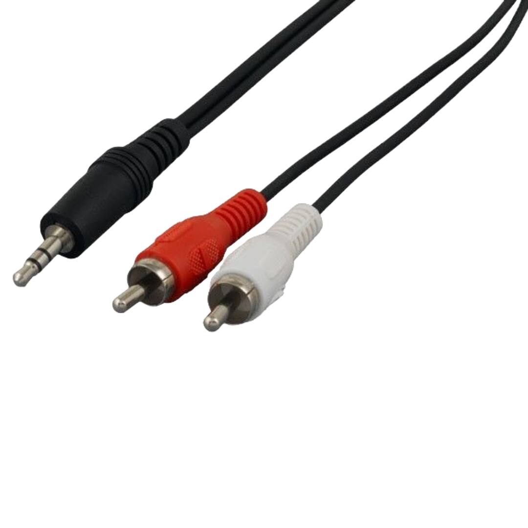 Front. Sanoxy - Sanoxy 50ft 3.5mm Stereo Male to 2 RCA Male Audio Cable - Black.