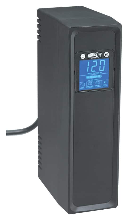 Front. Tripp Lite - OmniSmart 650VA Digital UPS - Black.