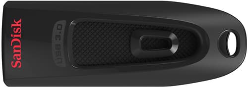SanDisk - Ultra 128GB USB 3.0 Flash Drive - Black - Larger Front