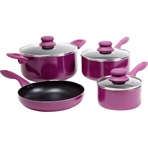 Gibson Coffee House Plaza Café 7-piece Cookware Set in Lavender - 9163410