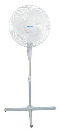Front. Impress - 16" Oscillating Stand Fan - White.