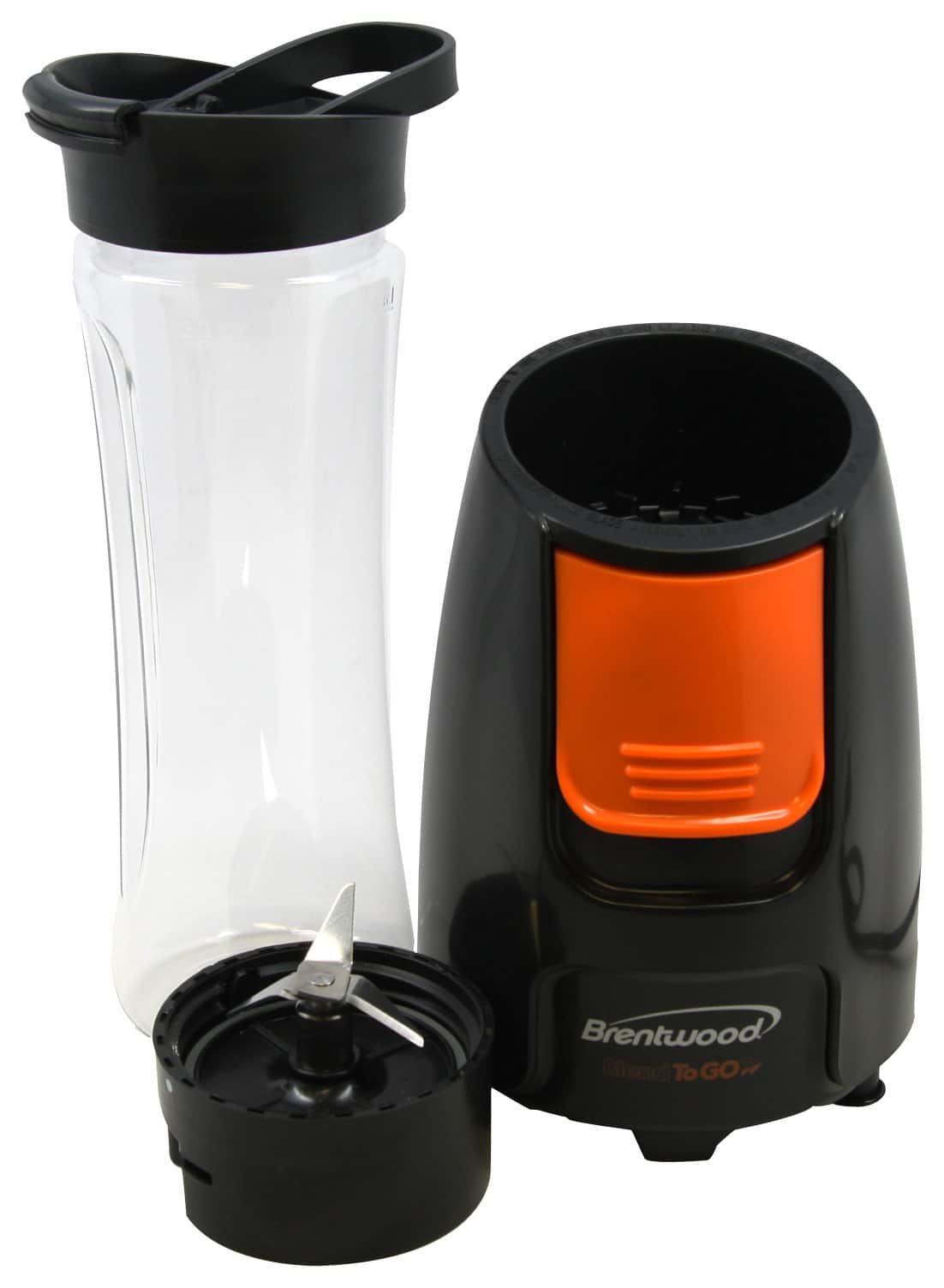 Angle. Brentwood - Blend-to-Go 20-Oz. Personal Blender - Orange/Black.