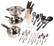 Angle. Gibson - Lybra 32-Piece Cookware Combo Set - Silver.