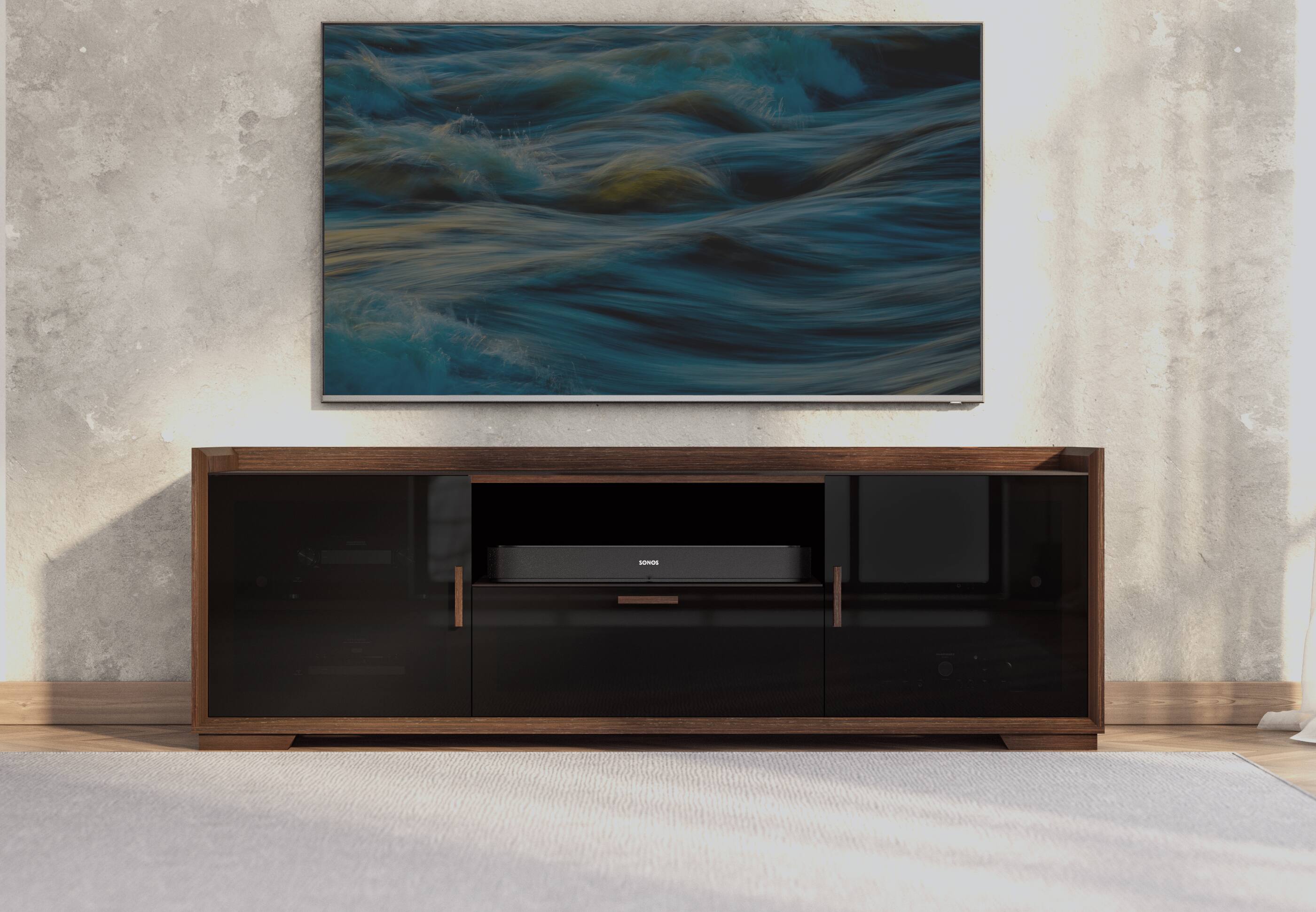 Angle. Salamander Designs - Designs AV Basics Cabinet for Flat-Panel TVs Up to 70" - Walnut.