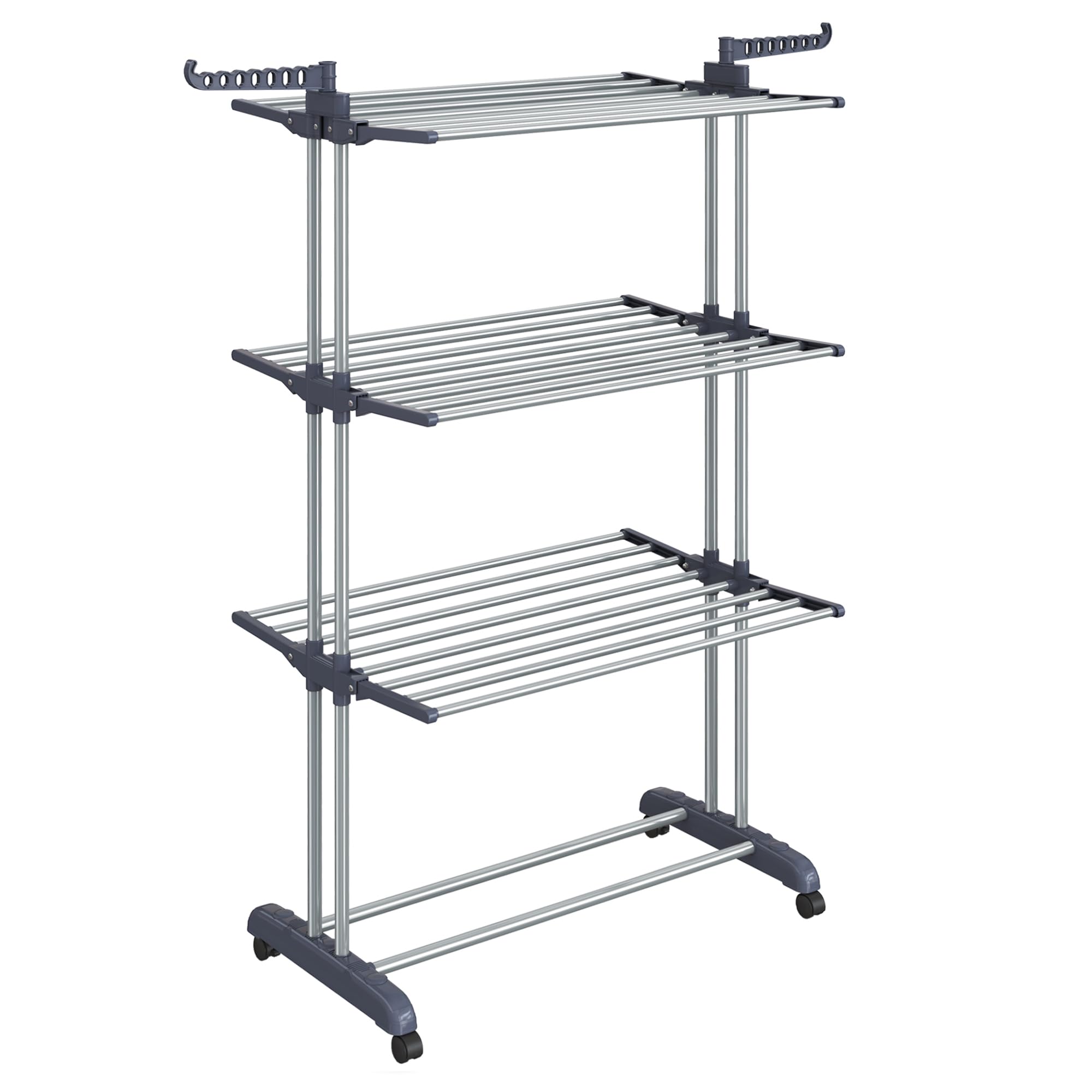 Alt View 8. Hirose Alice - SONGMICS Clothes Drying Rack Stand 4 Tier  Laundry Drying Rack 68.1 Inch Tall  Steel  Rolling Clothes Horses - Dove Gray 4-Tier + Foldable.