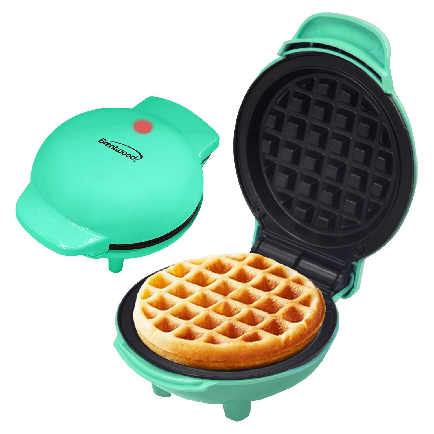 Front. Brentwood - Brentwood Ts-2141bl 400-watt 5-in. Non-stick Mini Waffle Maker (blue) - blue.