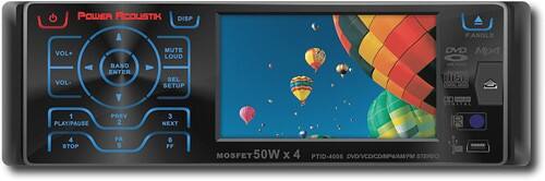 Front Standard. Power Acoustik - Mobile DVD Player with 3.6" Widescreen LCD In-Dash Monitor.