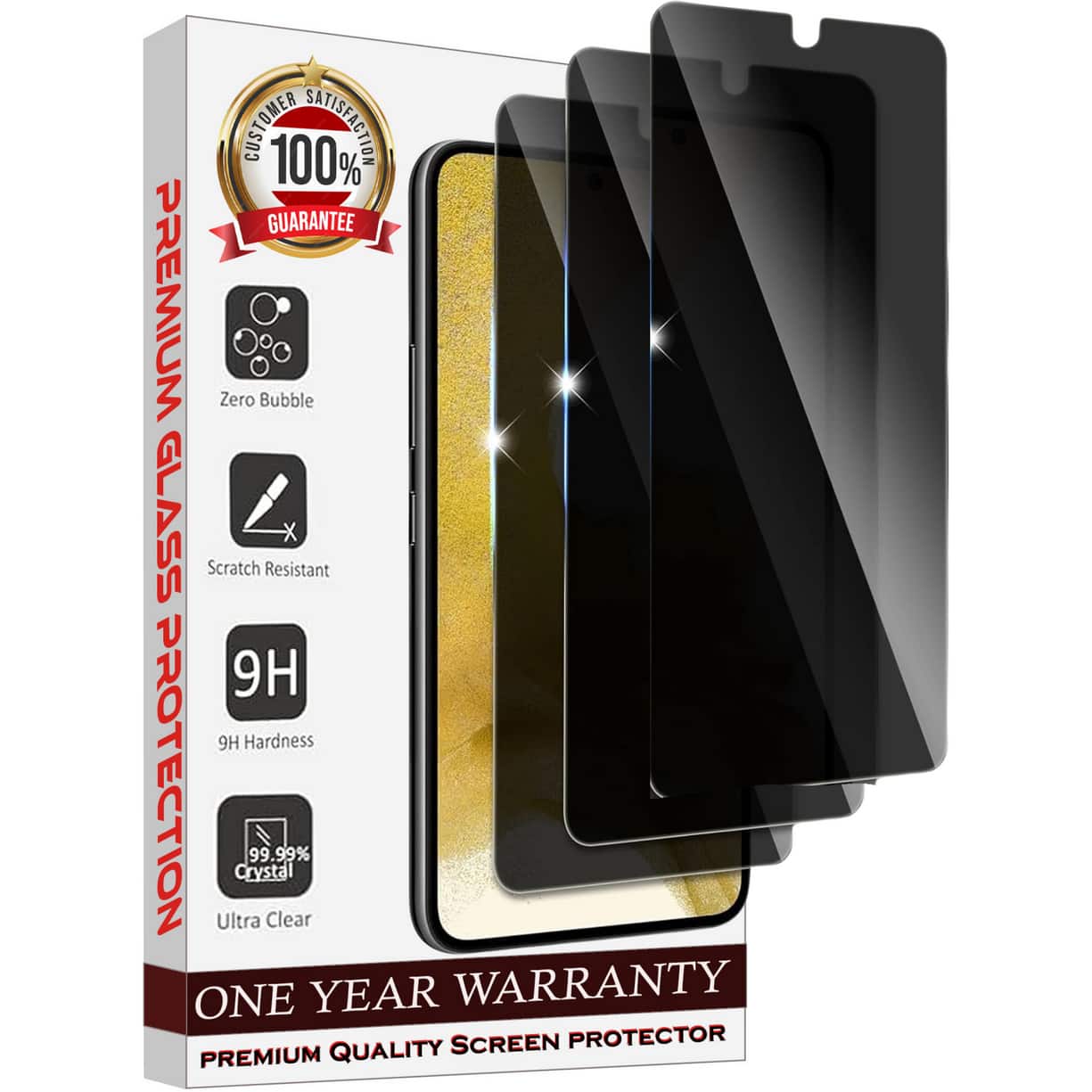 Entronix - Anti-Spy Privacy Screen Protector for Samsung Galaxy S24 Plus - 3-Pack - Transparent
