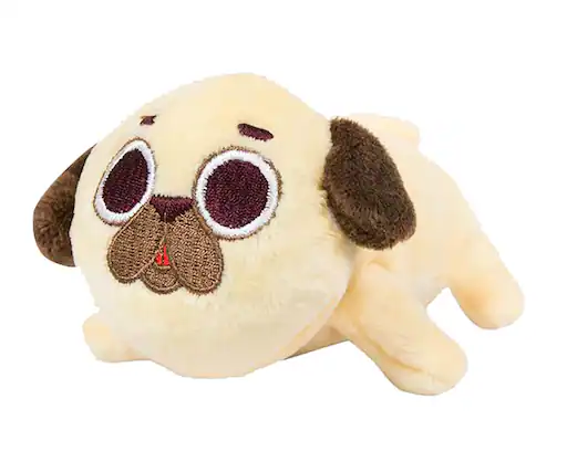 Front. Imaginary People - Puglie 5 Inch Mini Magnet Clip On Plush - Brown.