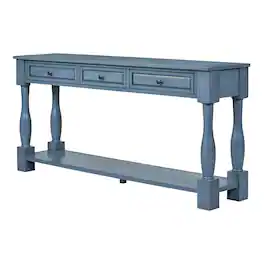 Forest'nSky - Console Table with Drawers and Shelf for Entryway - Navy