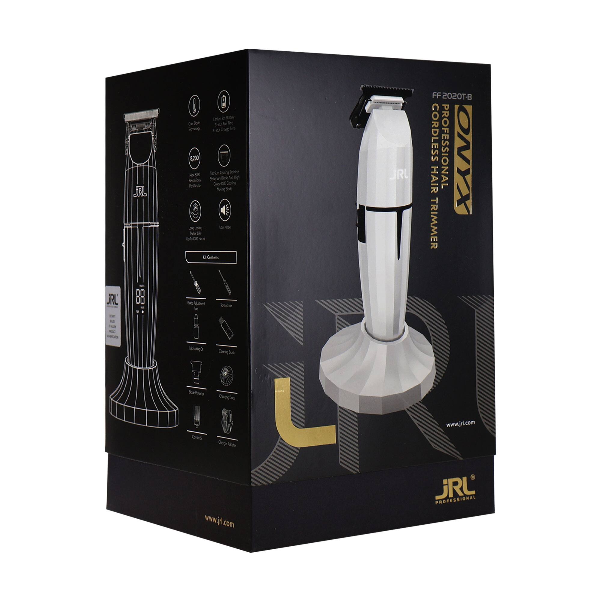 JRL PROFESSIONAL  
FF 2020T-B  
CORDLESS PROFESSIONAL HAIR TRIMMER  
RL 88  

www.jrl.com  
www.jl.com  

JRL PROFESSIONAL  

- 3.000  
- 2.000  
- 1.000  
- 0.500  
- 0.300  
- 0.200  
- 0.100  
- 0.050  

- 3.000  
- 2.000  
- 1.000  
- 0.500  
- 0.300  
- 0.200  
- 0.100  
- 0.050  

- 3.000  
- 2.000  
- 1.000  
- 0.500  
- 0.300  
- 0.200  
- 0.100  
- 0.050  

- 3.000  
- 2.00