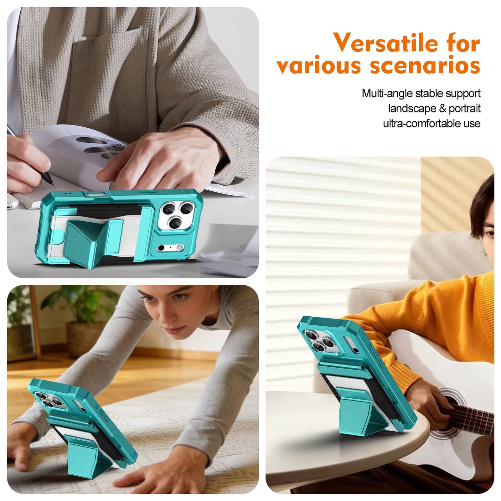 Versatile for various scenarios  
Multi-angle stable support landscape & portrait ultra-comfortable use