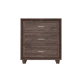 Famapy - 3 - Drawer Nightstand: Dark Wood Style for Organized Living - Brown