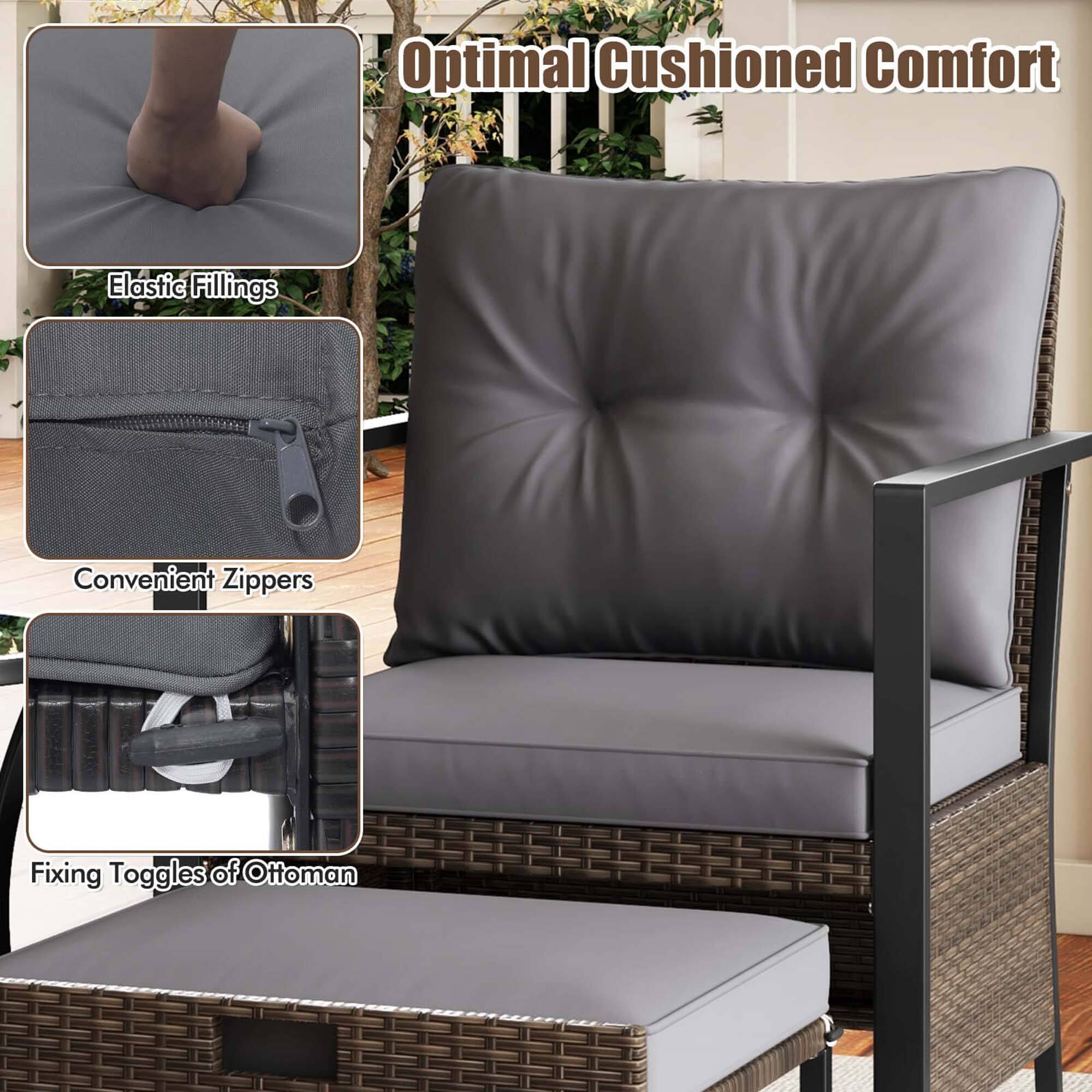 Optimal Cushioned Comfort Elastic Fillings Convenient Zippers Fixing Toggles of Ottoman