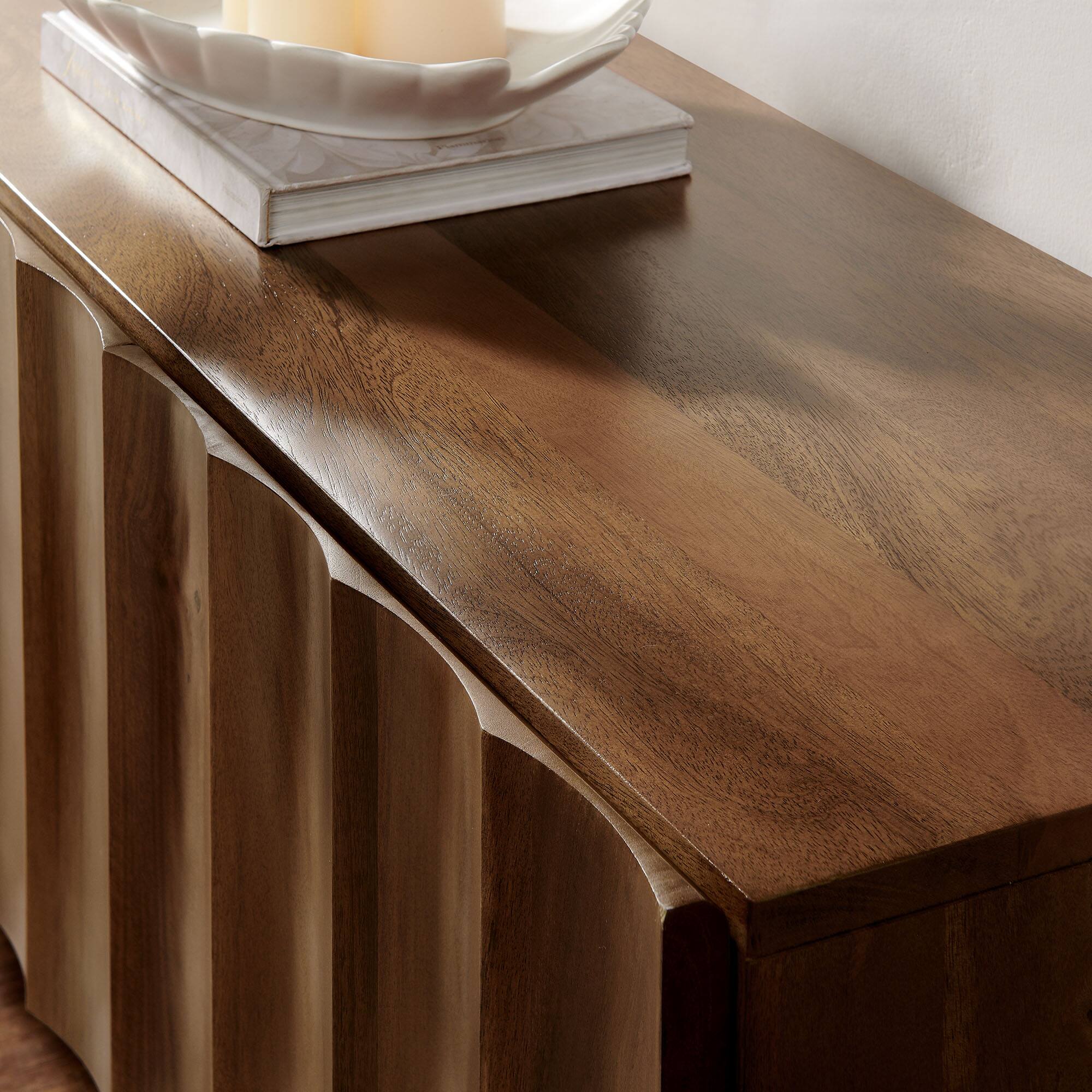 Alt View 5. Modway - Sorren Scalloped 71" Wood TV Stand by Modway - Walnut.