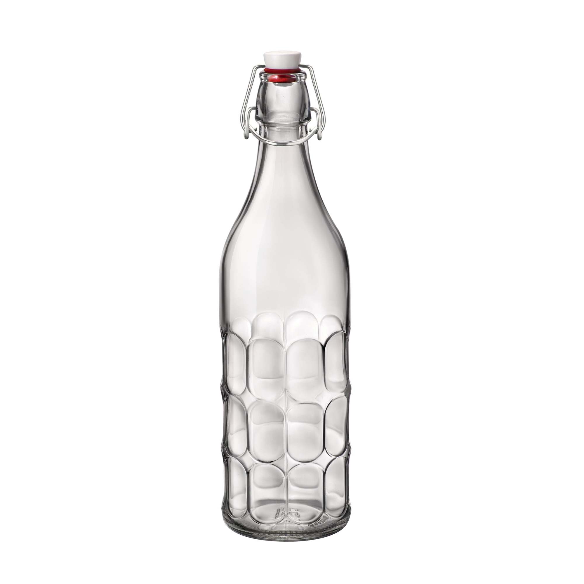 Angle. Bormioli Rocco - Bormioli Rocco Moresca Swing Top Bottles Set of 2, 33.75 oz Airtight Glass - Clear.