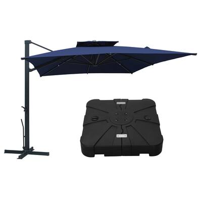 draped patio umbrella PURPLE LEAF Cantilever Telescopic | Offset Shade around the pool or at the beach Parasol Italian 6' Drape Umbrella