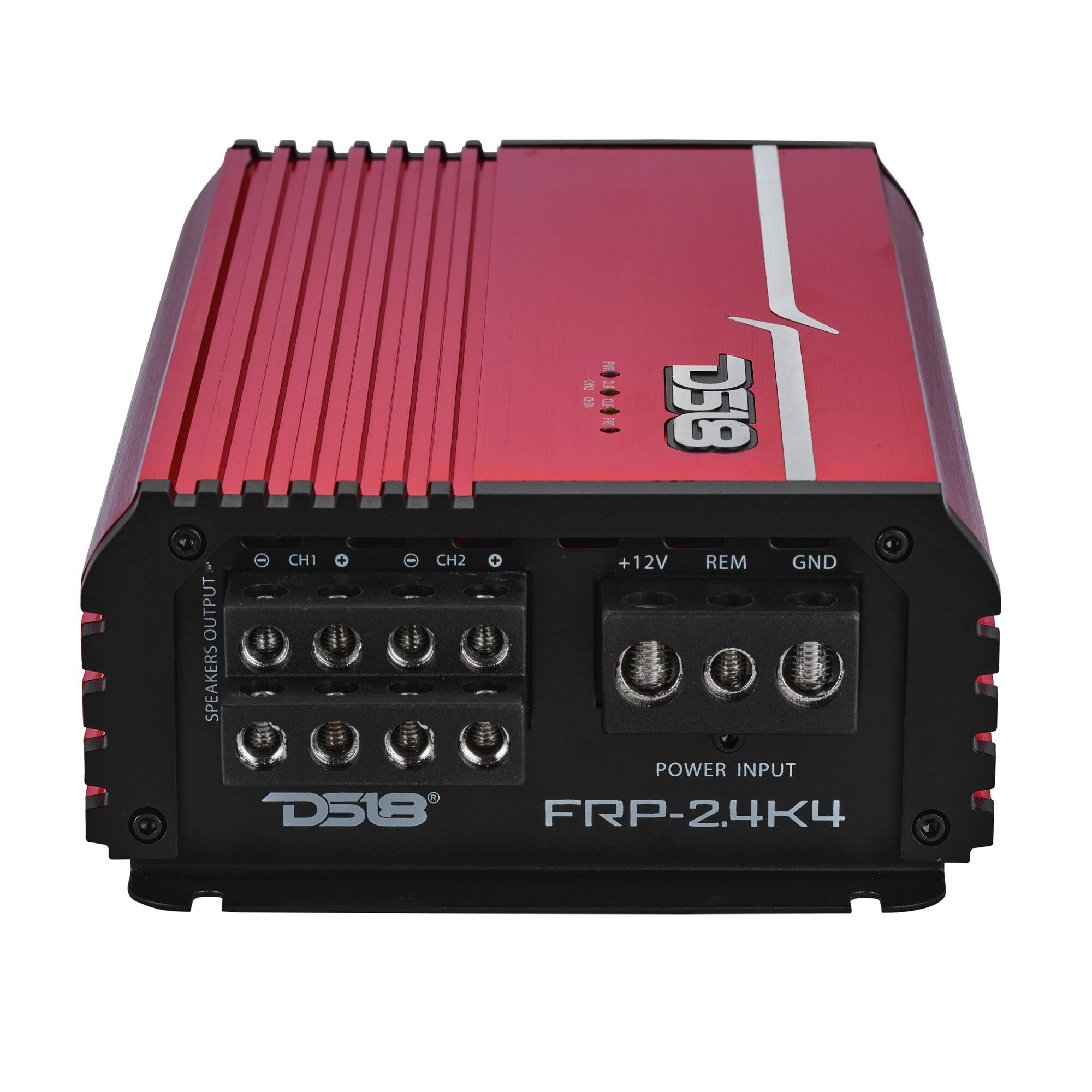 PWR CUP CHEN CLIF PRT D518 CH1 CH2 +12V REM GND OUTPUT SPEAKERS POWER INPUT D518 FRP-2.4K4