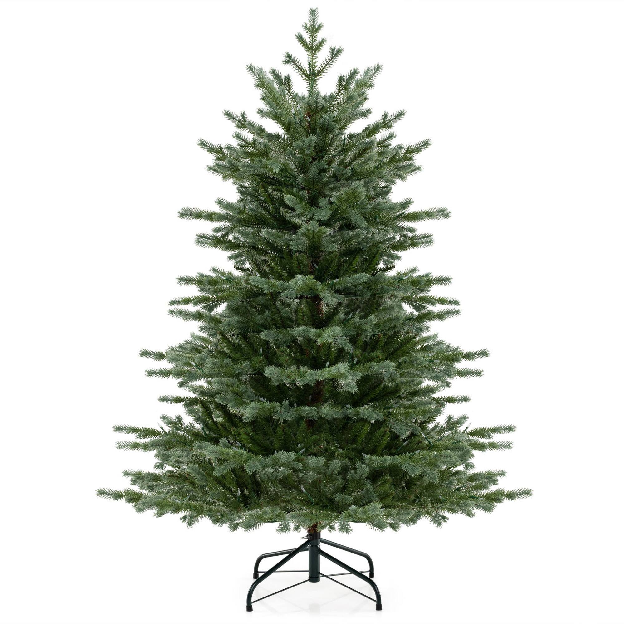 Alt View 9. Costway - Costway 5 FT Artificial Christmas Tree with  1426 Lush PVC & PE Tips 200 LED Lights - Green.